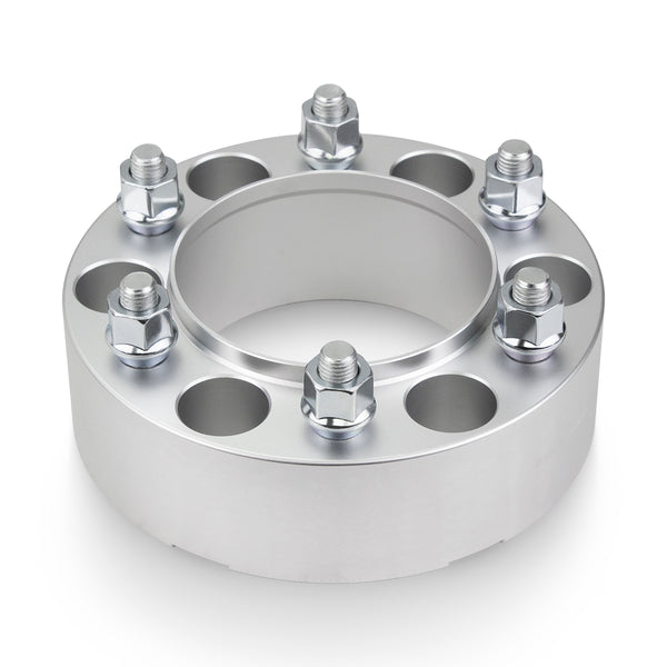 Street Dirt Track-1988-1998 GMC K1500 4WD - GMC 6x139.7 Hubcentric Wheel Spacer Kit - Set of 4 with lip - Silver-Wheel Spacer-Street Dirt Track-