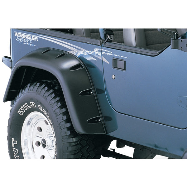 Street Dirt Track-1987-1995 Jeep Wrangler YJ Cut-Out Style Fender Flare - Front/Rear Kit-fenderflare-Bushwacker-