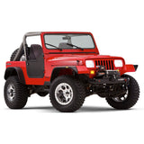 Street Dirt Track-1987-1995 Jeep Wrangler YJ Flat Style Fender Flare - Front/Rear Kit-fenderflare-Bushwacker-Matte Black-B/W10924-07