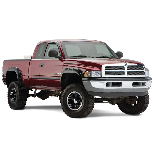 Street Dirt Track-1994-2002 Dodge Ram 1500 2500 3500 Pocket Style Fender Flare - Front/Rear Kit-fenderflare-Bushwacker-Matte Black-B/W50908-02