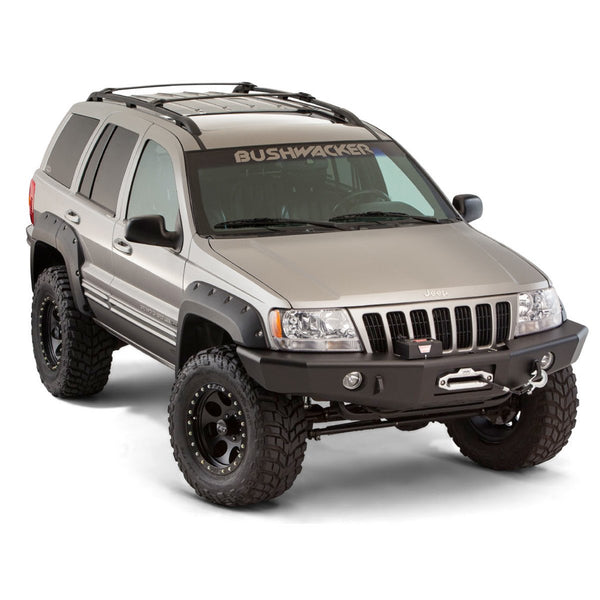 Street Dirt Track-1999-2004 Jeep Grand Cherokee WJ Cut-Out Style Fender Flare - Front/Rear Kit-fenderflare-Bushwacker-Matte Black-B/W10926-07