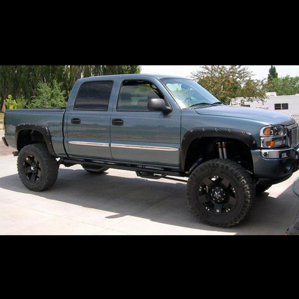 Street Dirt Track-1999-2007 Chevy Silverado 1500 Pocket Style Fender Flare - Front/Rear Kit-fenderflare-Bushwacker-Matte Black-B/W40917-02