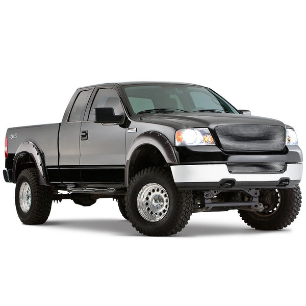 Street Dirt Track-2004-2008 Ford F150 Pocket Style Fender Flare - Front/Rear Kit-fenderflare-Bushwacker-Matte Black-B/W20916-02