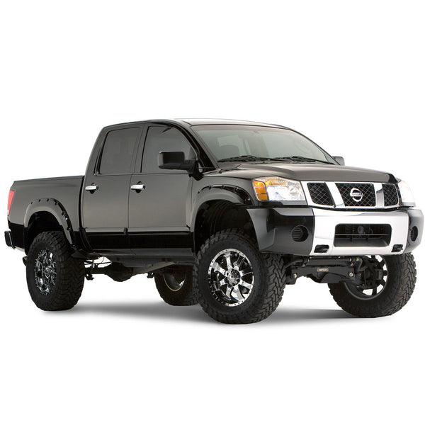 Street Dirt Track-2004-2012 Nissan Titan Pocket Style Fender Flare with Bedside Lock Box- Front/Rear Kit-fenderflare-Bushwacker-Matte Black-B/W70907-02