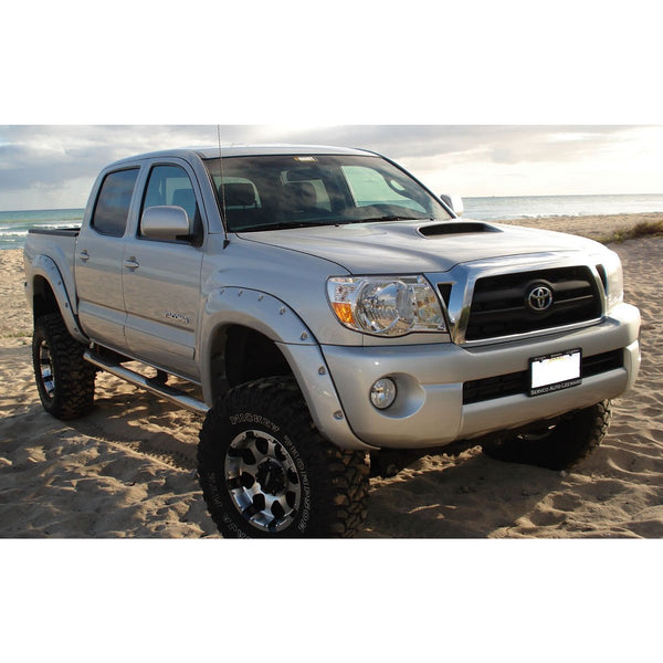 Street Dirt Track-2005-2011 Toyota Tacoma Pocket Style Fender Flare - Front/Rear Kit-fenderflare-Bushwacker-Matte Black-B/W31925-02
