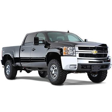 Street Dirt Track-2007-2013 Chevy Silverado 1500 Pocket Style Fender Flare - Front/Rear Kit-fenderflare-Bushwacker-Matte Black-W40942-02