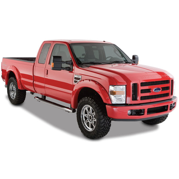 Street Dirt Track-2008-2010 Ford F250 F350 Pocket Style Fender Flare - Front/Rear Kit-fenderflare-Bushwacker-Matte Black-B/W20917-02