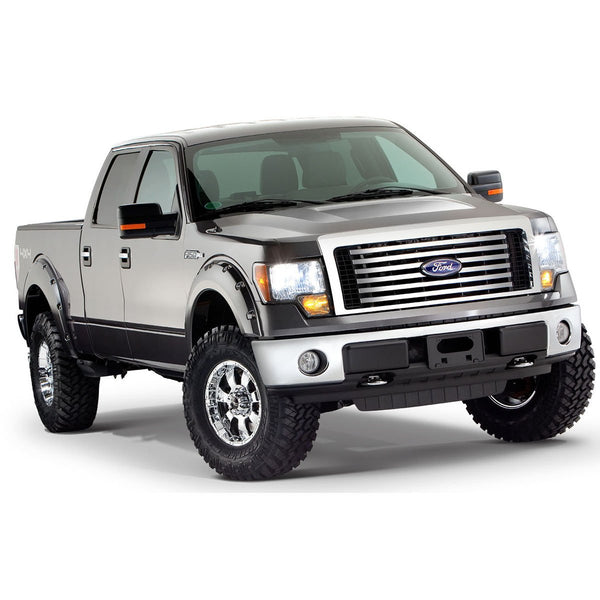 Street Dirt Track-2009-2016 Ford F150 Pocket Style Fender Flare - Front/Rear Kit-fenderflare-Bushwacker-Matte Black-B/W20929-02