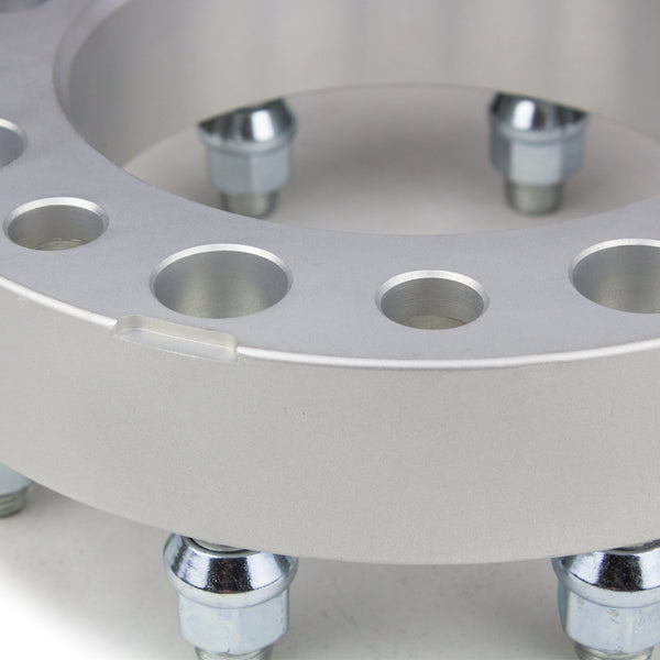Street Dirt Track-2010-2014 DODGE RAM 2500 2WD/4WD (9/16" X 18 STUDS SIZE ONLY) - 8x165.1 Wheel Spacers Kit - Set of 4 with no lip - Silver-Wheel Spacer-Street Dirt Track-