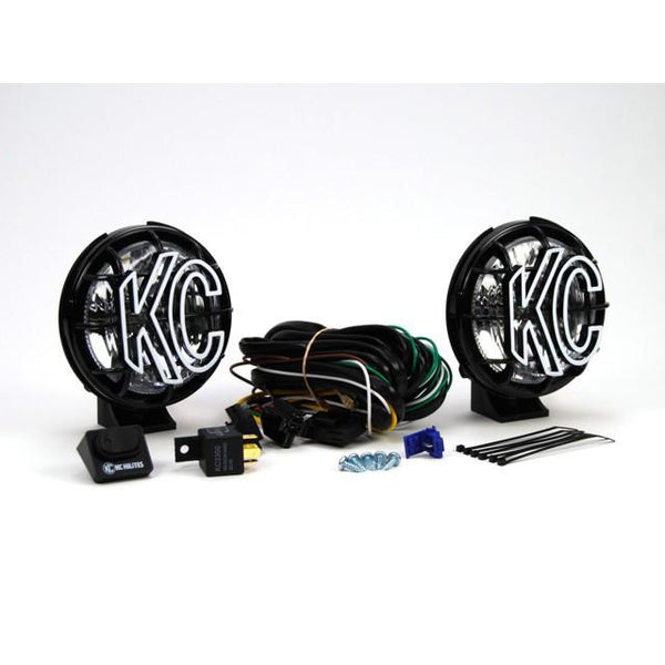 Street Dirt Track-5" Apollo Pro Halogen Pair Pack System -Driving/Spread Black Powder Coated-light-KC HiLite-55-K/C451