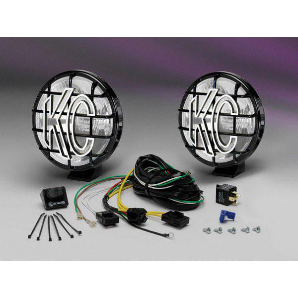 Street Dirt Track-6" Apollo Pro Halogen Pair Pack System - Driving/Spread Black Powder Coated-light-KC HiLite-55-K/C151