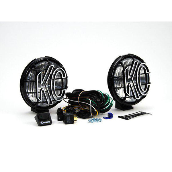 Street Dirt Track-6" Apollo Pro Halogen Pair Pack System - Fog/Flood Black Powder Coated-light-KC HiLite-55-K/C152