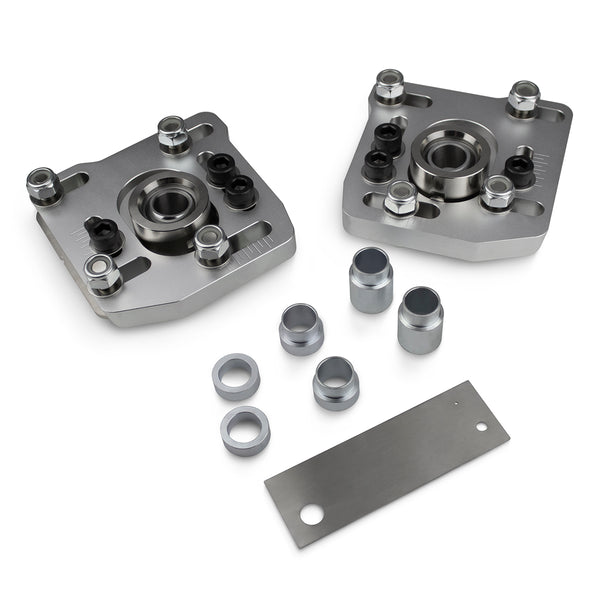 Street Dirt Track-Adjustable Billet Aluminum Caster Camber Plates 1994-2004 Ford Mustang-winch-Smittybilt-