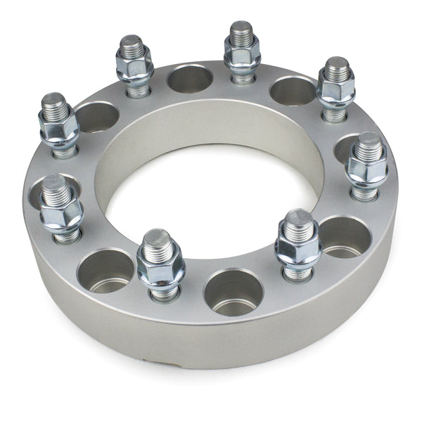Street Dirt Track-2001-2010 CHEVROLET SILVERADO 3500 2WD/4WD - 8x165.1 Wheel Spacers Kit - Set of 4 - Silver-Wheel Spacer-Street Dirt Track-