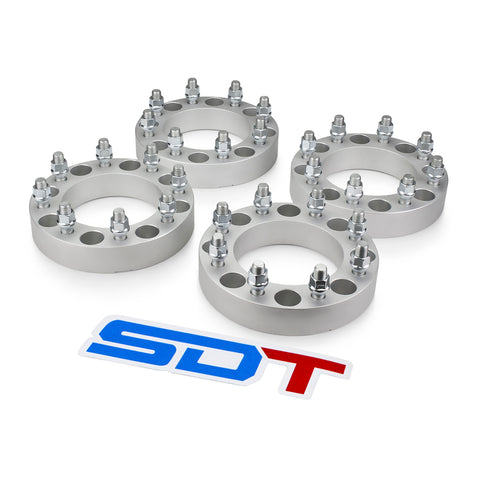 1988-2000 CHEVROLET K2500 (8-LUG ONLY) 4WD - 8x165.1 Wheel Spacers Kit - Set of 4 - Silver