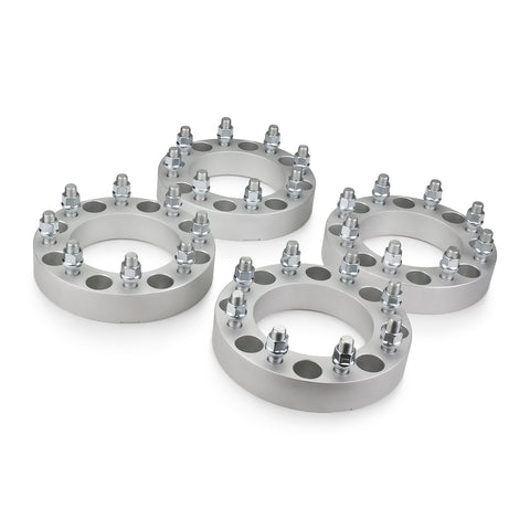 2010-2014 DODGE RAM 2500 2WD/4WD (9/16" X 18 STUDS SIZE ONLY) - 8x165.1 Wheel Spacers Kit - Set of 4 with no lip - Silver