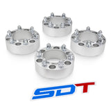 Street Dirt Track-1988-2000 GMC C2500 2WD (6-LUG ONLY) - 6x139.7 Hubcentric Wheel Spacer Kit - Set of 4 with lip- Silver-Wheelspacer-Street Dirt Track-