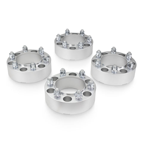 1988-2000 CHEVROLET K2500 4WD (6-LUG ONLY) - 6x139.7 Hubcentric Wheel Spacer Kit - Set of 4 with lip - Silver