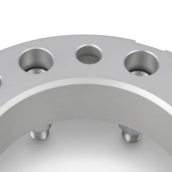 Street Dirt Track-2005-2022 FORD F-350 SUPER DUTY 2WD/4WD (SINGLE REAR WHEEL) - 8x170 125mm Lugcentric Wheel Spacers Kit - Set of 4 with no lip - Silver-Wheelspacer-Street Dirt Track-