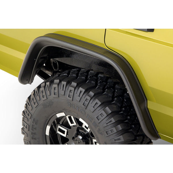 Street Dirt Track-1984-2001 Jeep Cherokee XJ Flat Style Fender Flare - Front/Rear Kit-fenderflare-Bushwacker-Matte Black-B/W10922-07