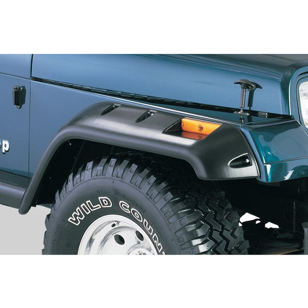 Street Dirt Track-1987-1995 Jeep Wrangler YJ Cut-Out Style Fender Flare - Front/Rear Kit-fenderflare-Bushwacker-Matte Black-B/W10909-07
