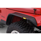 Street Dirt Track-1987-1995 Jeep Wrangler YJ Flat Style Fender Flare - Front/Rear Kit-fenderflare-Bushwacker-Matte Black-B/W10924-07