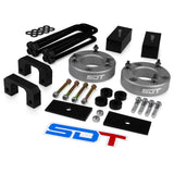 Street Dirt Track-2007-2018 GMC Sierra 1500 4WD Full Lift Leveling Kit with Differential Drop + Shims-Lift Kit-Street Dirt Track-3.5" Front + 1" Rear-Silver-SDT-LLK-1624