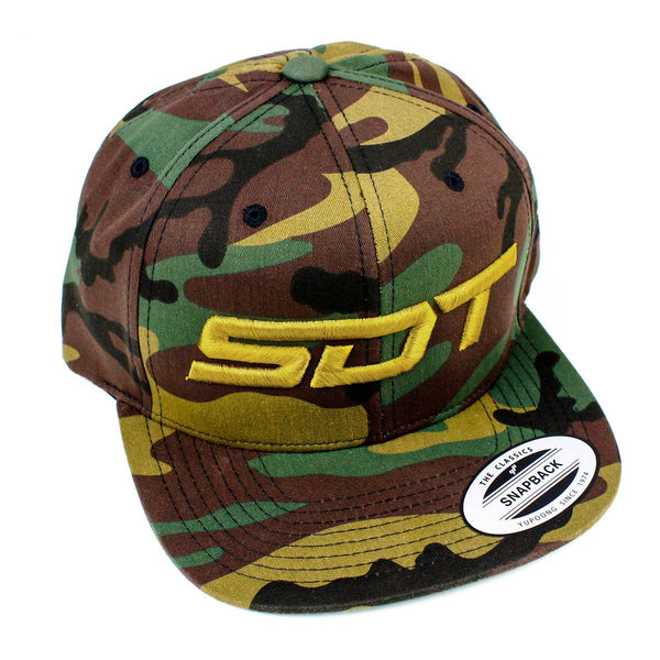 Street Dirt Track-SDT Wool Blend Embroidered Snapback-Hat-SDT Apparel-Green Camo-SDT-HAT-0001