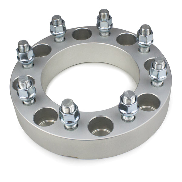 Street Dirt Track-1992-2013 GMC SUBURBAN 2500 2WD/4WD - 8x165.1 Wheel Spacers Kit - Set of 4 - Silver-Wheelspacer-Street Dirt Track-