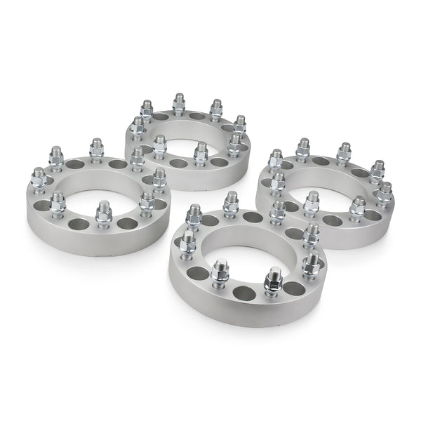 Street Dirt Track-1992-2013 GMC SUBURBAN 2500 2WD/4WD - 8x165.1 Wheel Spacers Kit - Set of 4 - Silver-Wheelspacer-Street Dirt Track-1.5"-SDT-WS-0103