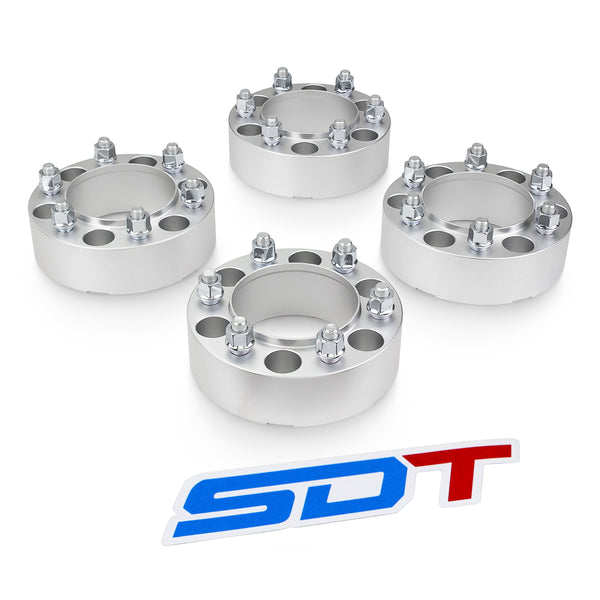 Street Dirt Track-2000-2021 CHEVROLET SUBURBAN 1500 2WD/4WD - 6x139.7 Hubcentric Wheel Spacer Kit - Set of 4 with lip - Silver-Wheel Spacer-Street Dirt Track-