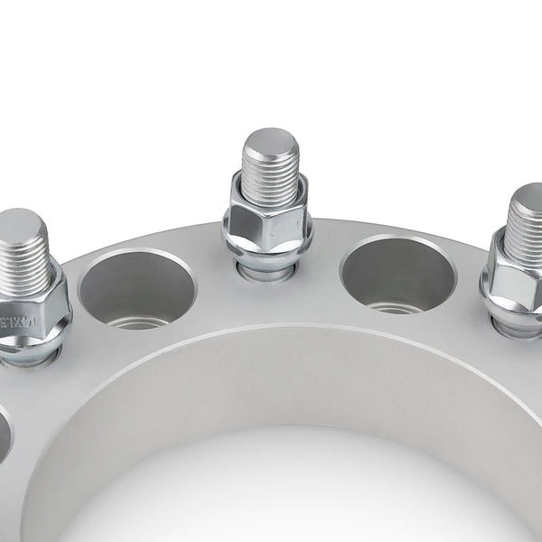 Street Dirt Track-2005-2022 FORD F-250 SUPER DUTY 2WD/4WD - 8x170 125mm Lugcentric Wheel Spacers Kit - Set of 4 with no lip - Silver-Wheelspacer-Street Dirt Track-