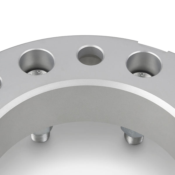 Street Dirt Track-2005-2022 FORD F-350 SUPER DUTY 2WD/4WD (SINGLE REAR WHEEL) - 8x170 125mm Lugcentric Wheel Spacers Kit - Set of 4 with no lip - Silver-Wheelspacer-Street Dirt Track-