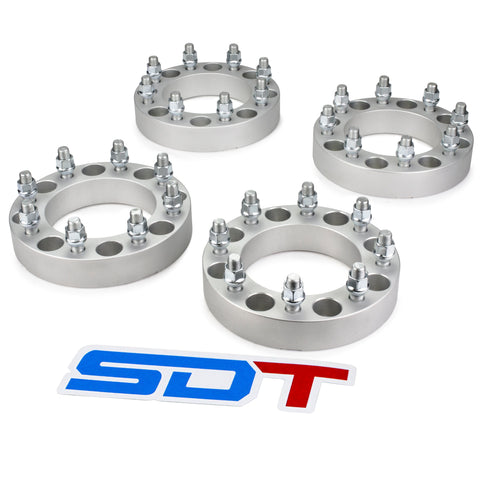 2005-2022 FORD F-350 SUPER DUTY 2WD/4WD (SINGLE REAR WHEEL) - 8x170 125mm Lugcentric Wheel Spacers Kit - Set of 4 with no lip - Silver