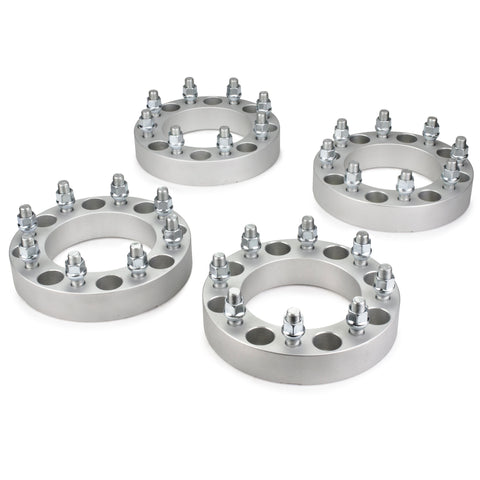 2005-2022 FORD F-250 SUPER DUTY 2WD/4WD - 8x170 125mm Lugcentric Wheel Spacers Kit - Set of 4 with no lip - Silver