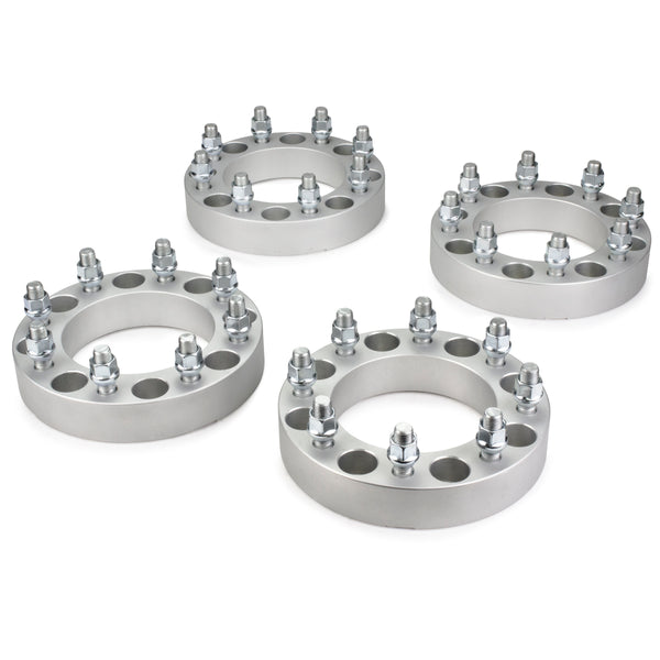 Street Dirt Track-2005-2022 FORD F-350 SUPER DUTY 2WD/4WD (SINGLE REAR WHEEL) - 8x170 125mm Lugcentric Wheel Spacers Kit - Set of 4 with no lip - Silver-Wheelspacer-Street Dirt Track-1.5"-SDT-WS-0629